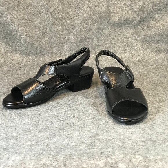 SAS Women's Suntimer Tripad Comfort Open Black Toe Leather Sandals - Picture 6 of 11
